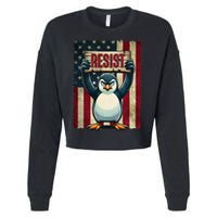 Penguin Resist Penguins Protest Against Tariffs Cropped Pullover Crew