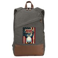 Penguin Resist Penguins Protest Against Tariffs Cotton Canvas Backpack