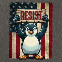 Penguin Resist Penguins Protest Against Tariffs Cotton Canvas Backpack