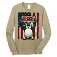 Penguin Resist Penguins Protest Against Tariffs Long Sleeve Shirt