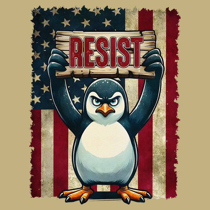 Penguin Resist Penguins Protest Against Tariffs Long Sleeve Shirt