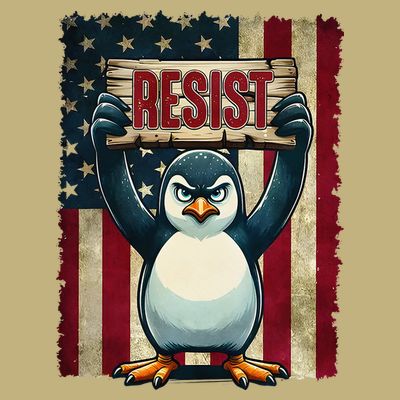 Penguin Resist Penguins Protest Against Tariffs T-Shirt