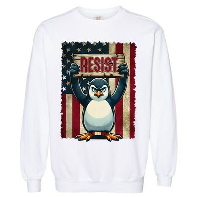 Penguin Resist Penguins Protest Against Tariffs Garment-Dyed Sweatshirt