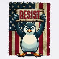 Penguin Resist Penguins Protest Against Tariffs Garment-Dyed Sweatshirt