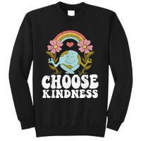 Positive Rainbow Peace Hippie Choose Kindness Earth Day Sweatshirt