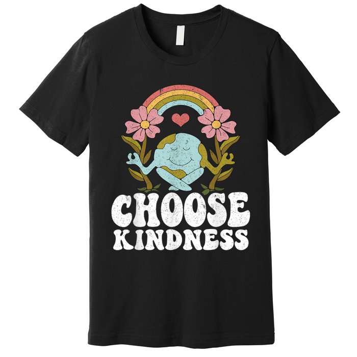 Positive Rainbow Peace Hippie Choose Kindness Earth Day Premium T-Shirt