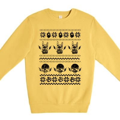 Punk Rock Party Design Ugly Holiday Christmas Print Gift Premium Crewneck Sweatshirt