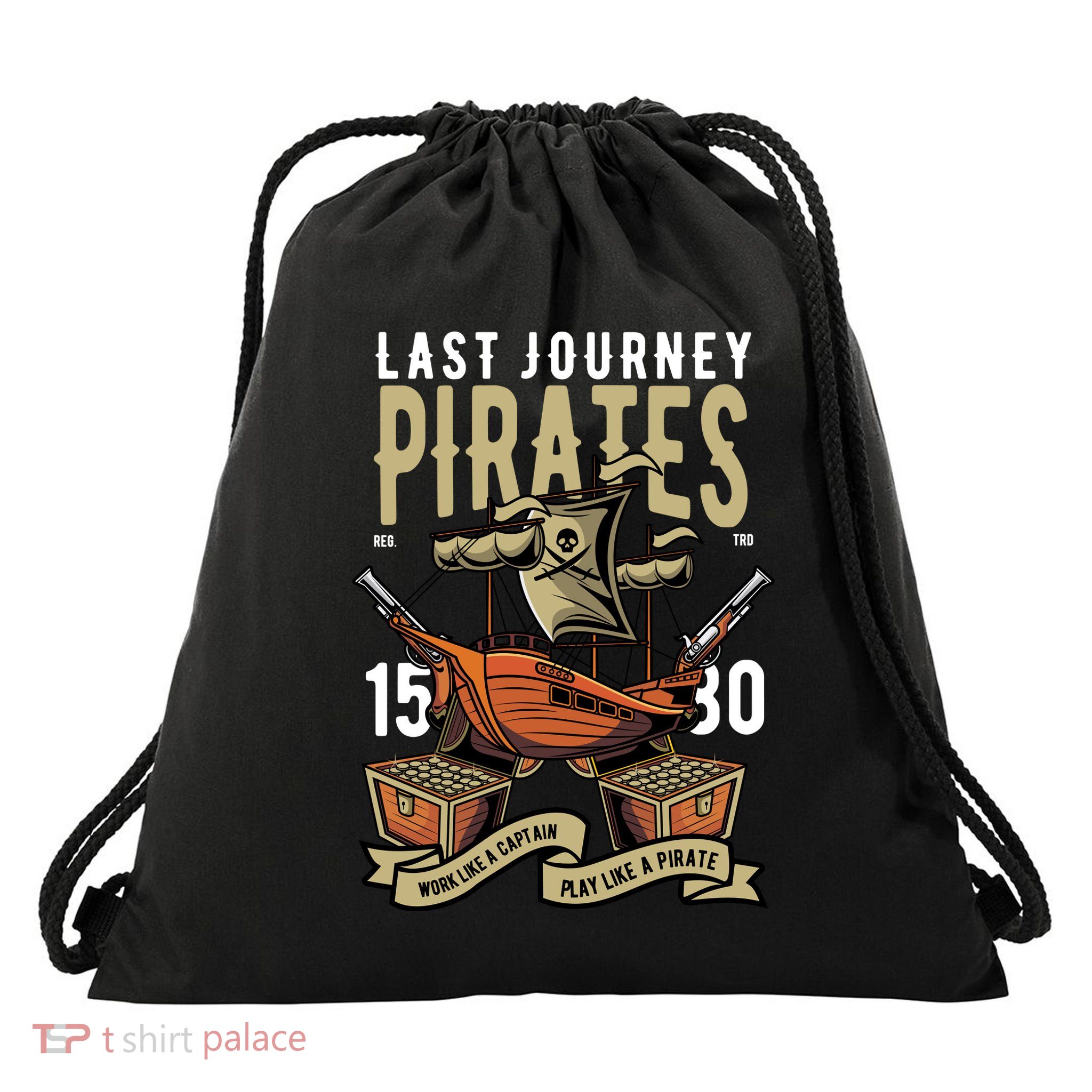 Pirates Retro Drawstring Bag