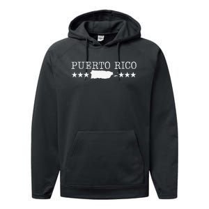 Puerto Rico Pride Proud To Be Puerto Rican Performance Fleece Hoodie