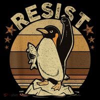 Penguin Resist Penguins Protest Against Tariffs Flat Bill Trucker Hat