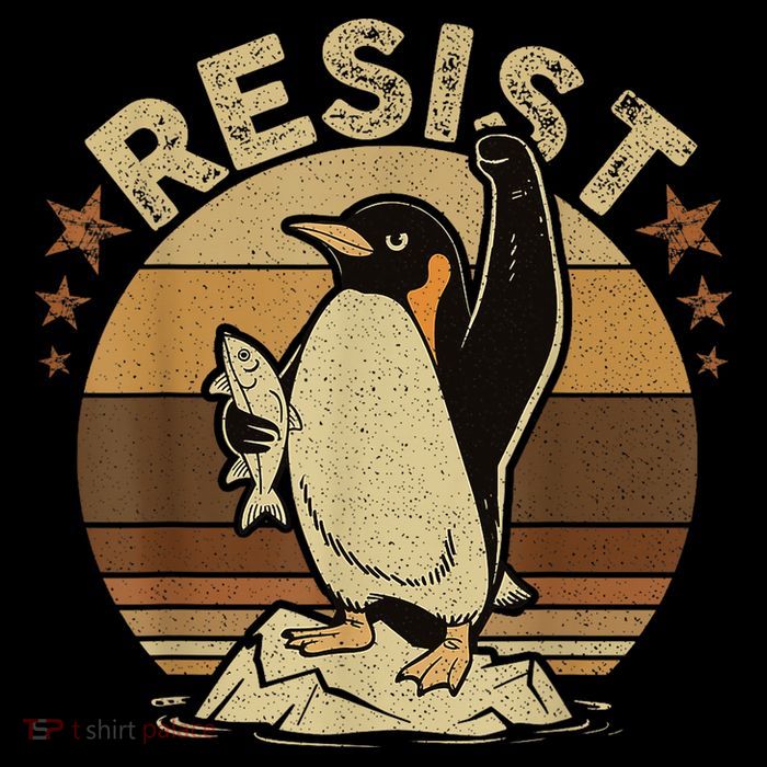 Penguin Resist Penguins Protest Against Tariffs Women's T-Shirt