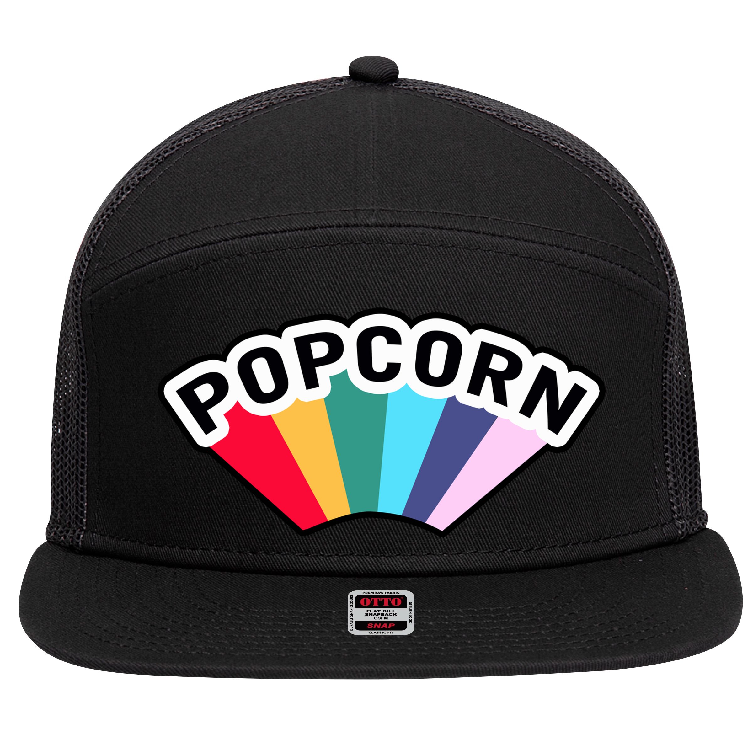 Popcorn Rainbow 7 Panel Mesh Trucker Snapback Hat