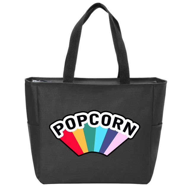 Popcorn Rainbow Zip Tote Bag