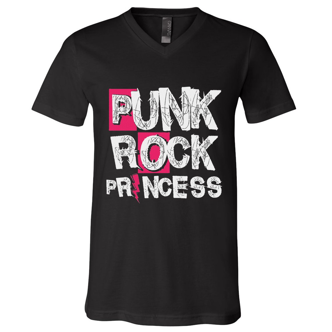 Punk Rock Princess Punk Rock Music Rocker Punker V-Neck T-Shirt