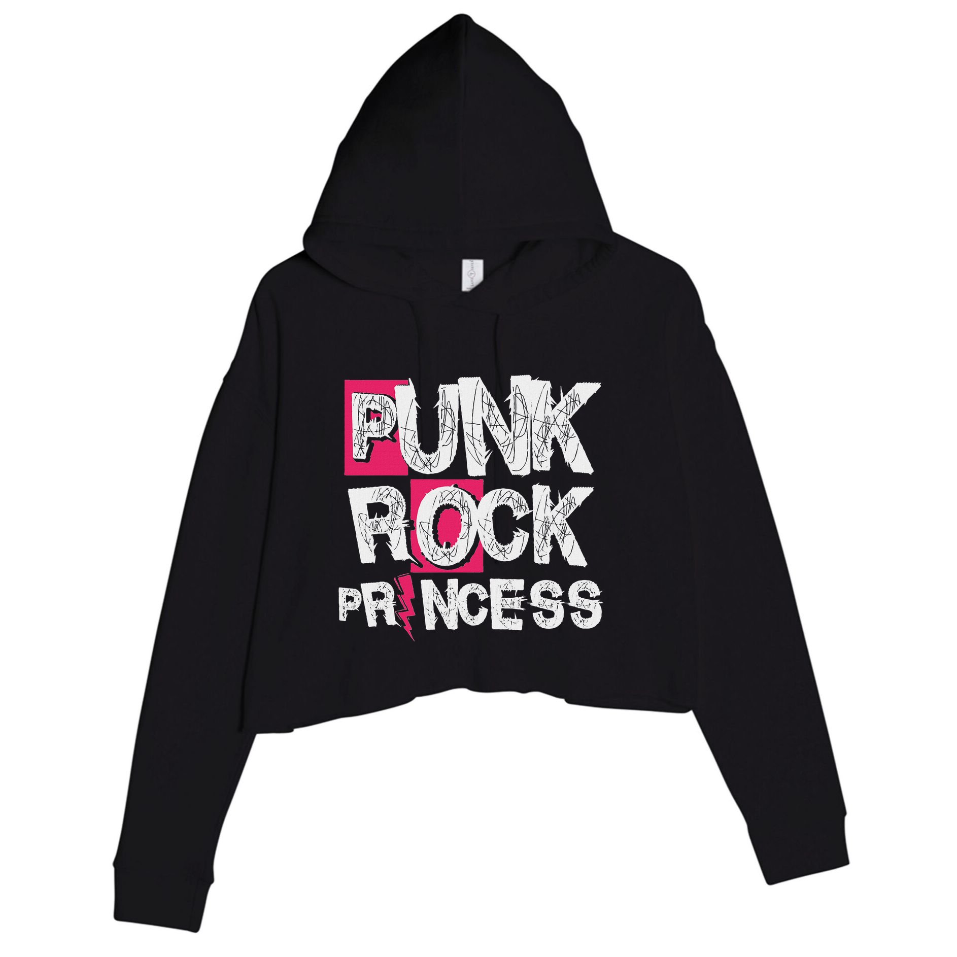 Punk Rock Princess Punk Rock Music Rocker Punker Crop Fleece Hoodie