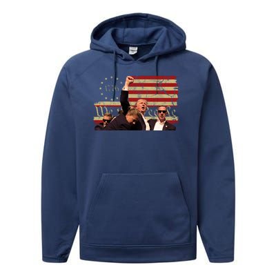 Pennsylvania Rally Pro Donald Trump Vintage Usa 2024 Performance Fleece Hoodie