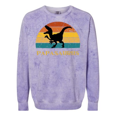 Papasaurus Retro Colorblast Crewneck Sweatshirt