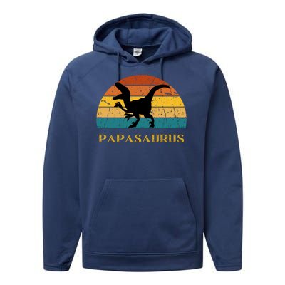 Papasaurus Retro Performance Fleece Hoodie