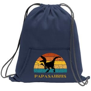 Papasaurus Retro Sweatshirt Cinch Pack Bag