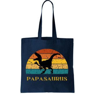 Papasaurus Retro Tote Bag