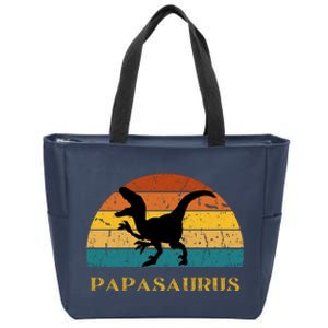 Papasaurus Retro Zip Tote Bag