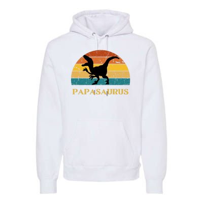 Papasaurus Retro Premium Hoodie