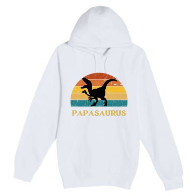 Papasaurus Retro Premium Pullover Hoodie