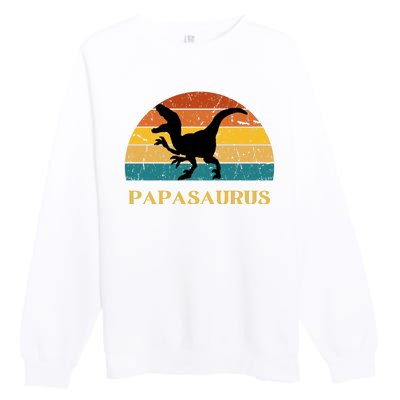 Papasaurus Retro Premium Crewneck Sweatshirt