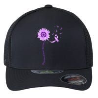 Purple Ribbon Pancreatic Cancer Awareness Flexfit Unipanel Trucker Cap