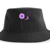 Purple Ribbon Pancreatic Cancer Awareness Sustainable Bucket Hat