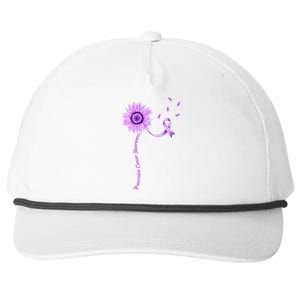 Purple Ribbon Pancreatic Cancer Awareness Snapback Five-Panel Rope Hat