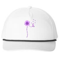 Purple Ribbon Pancreatic Cancer Awareness Snapback Five-Panel Rope Hat