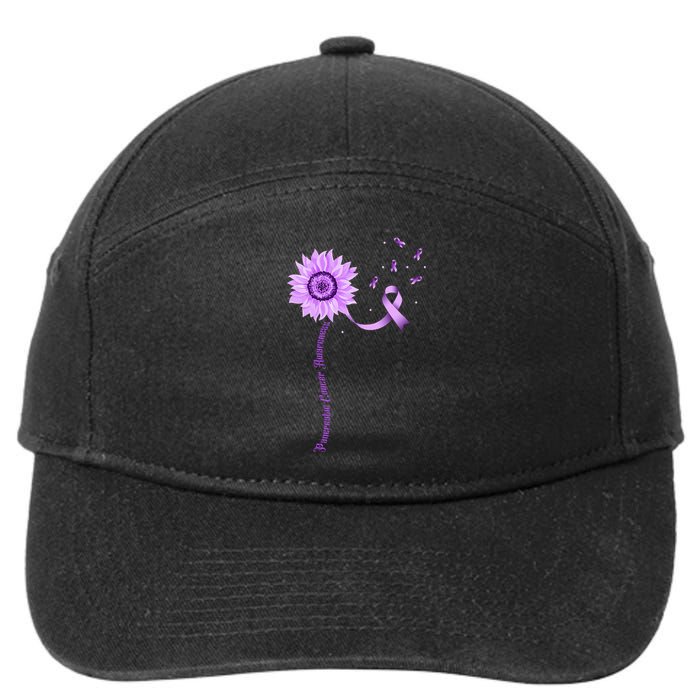 Purple Ribbon Pancreatic Cancer Awareness 7-Panel Snapback Hat