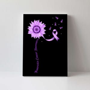 Purple Ribbon Pancreatic Cancer Awareness Canvas