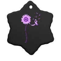 Purple Ribbon Pancreatic Cancer Awareness Ceramic Star Ornament