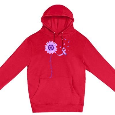 Purple Ribbon Pancreatic Cancer Awareness Premium Pullover Hoodie