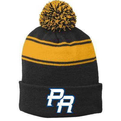 Puerto Rico PR Stripe Pom Pom Beanie