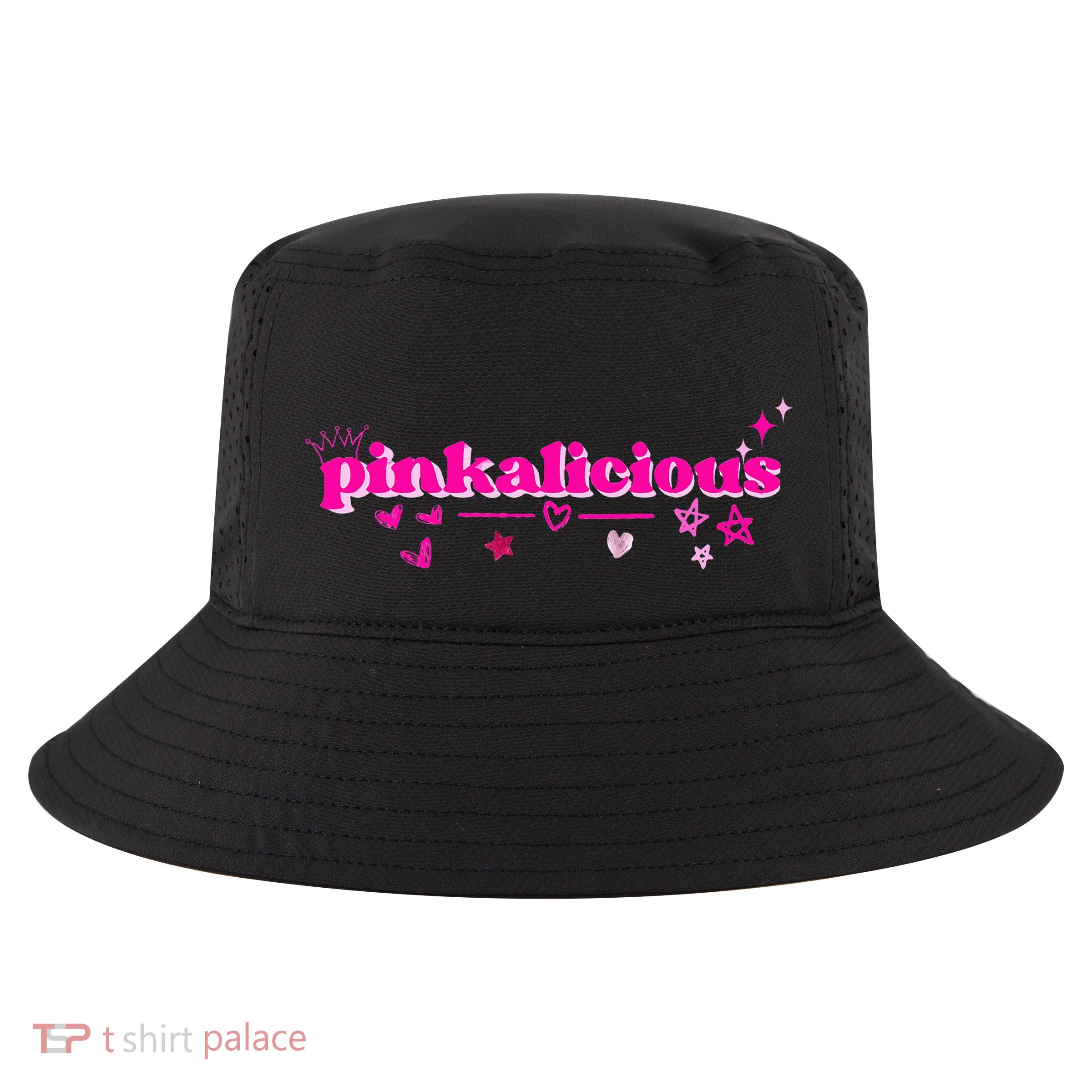 Pinkalicious retro pink heart and stars Cool Comfort Performance Bucket Hat