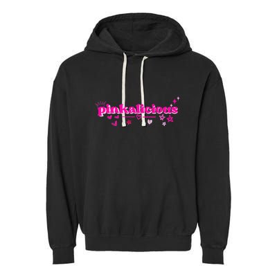 Pinkalicious retro pink heart and stars Garment-Dyed Fleece Hoodie