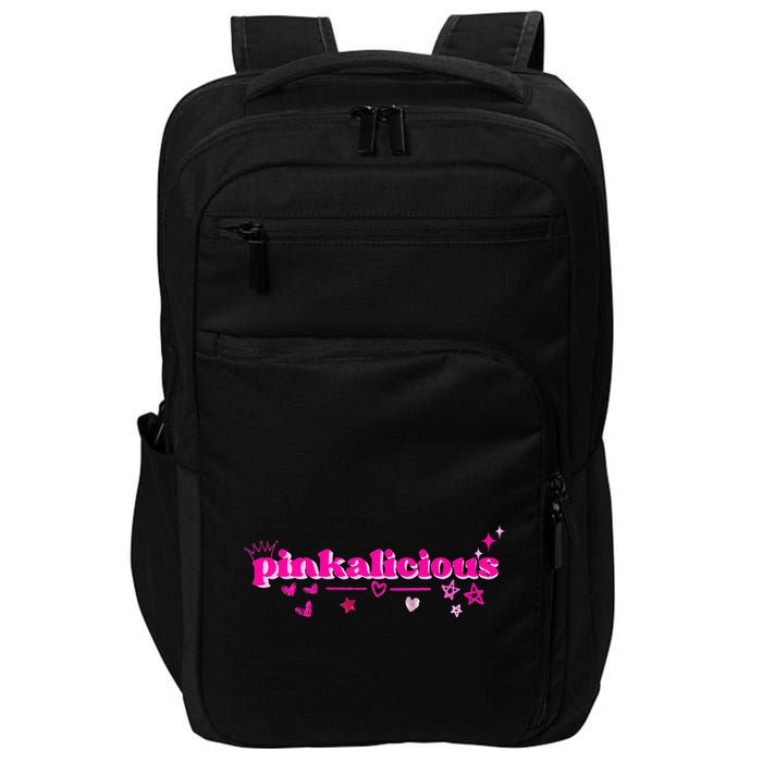 Pinkalicious retro pink heart and stars Impact Tech Backpack