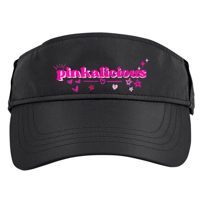 Pinkalicious retro pink heart and stars Adult Drive Performance Visor