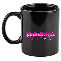 Pinkalicious retro pink heart and stars 11oz C Handle Ceramic Mug