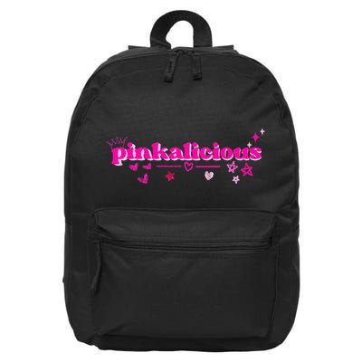 Pinkalicious retro pink heart and stars 16 in Basic Backpack