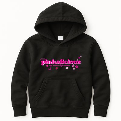 Pinkalicious retro pink heart and stars Kids Hoodie