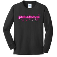 Pinkalicious retro pink heart and stars Kids Long Sleeve Shirt