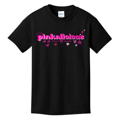 Pinkalicious retro pink heart and stars Kids T-Shirt