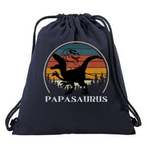 Papasaurus Retro Drawstring Bag