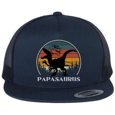 Papasaurus Retro Flat Bill Trucker Hat