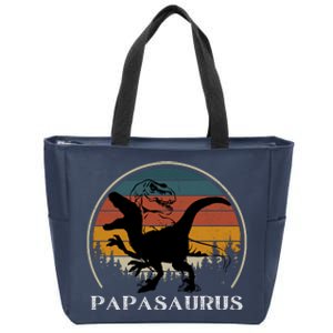 Papasaurus Retro Zip Tote Bag