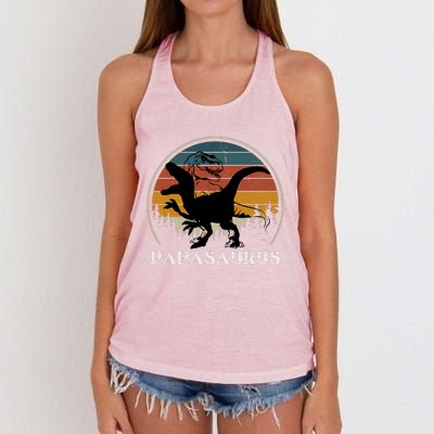 Papasaurus Retro Women's Knotted Racerback Tank